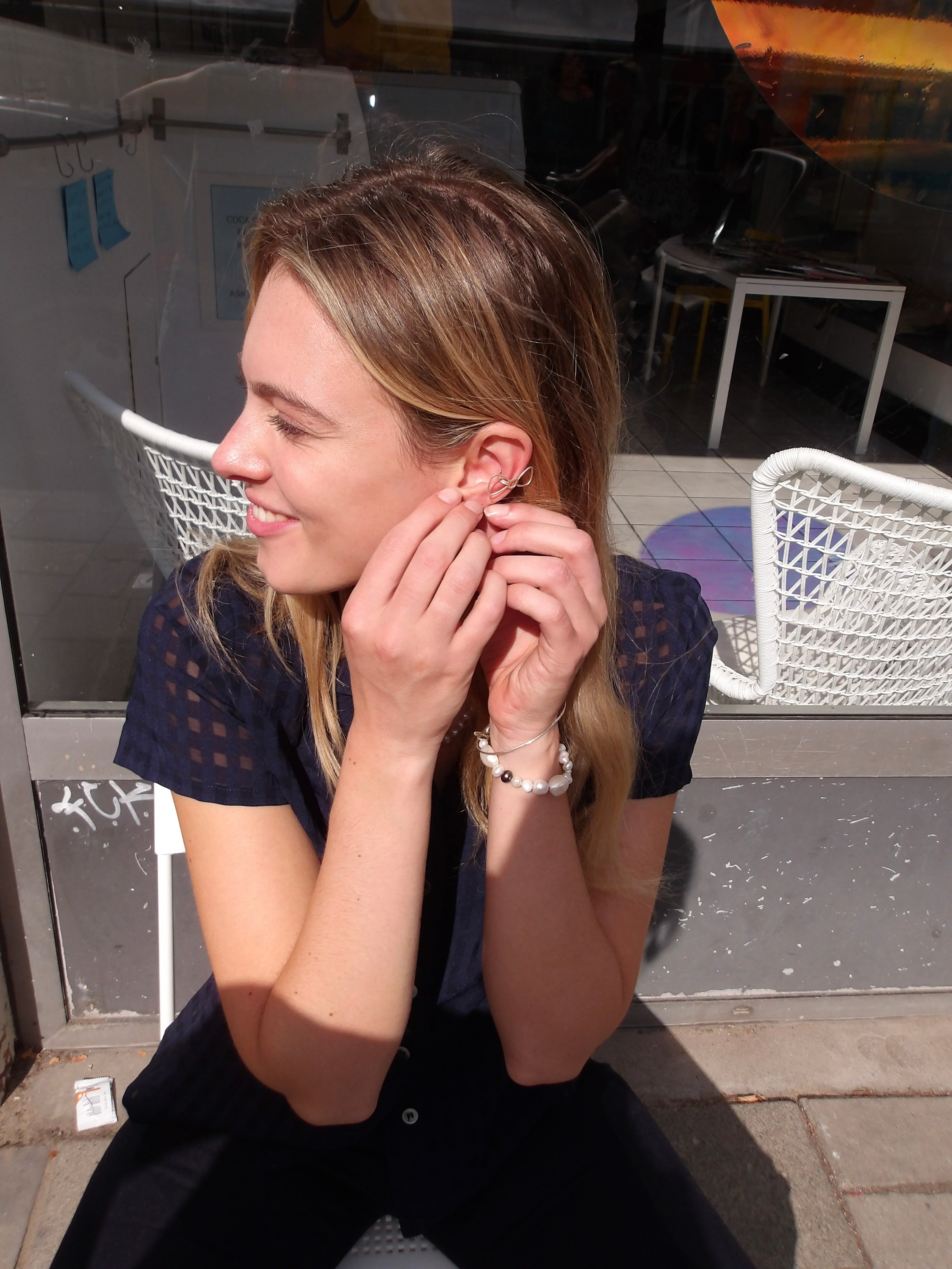 Parelarmband met zilveren slot