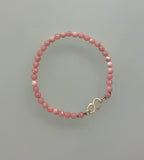 Armband pink opal met 14k gouden slot
