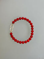 Armband koraal met 14k gouden slot