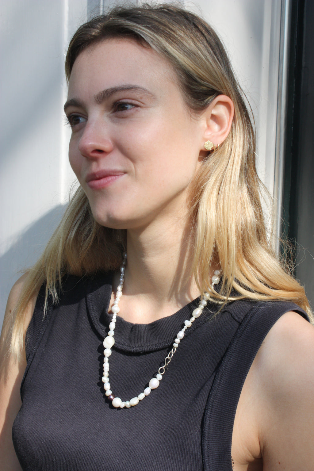 Parelketting met zilveren slot