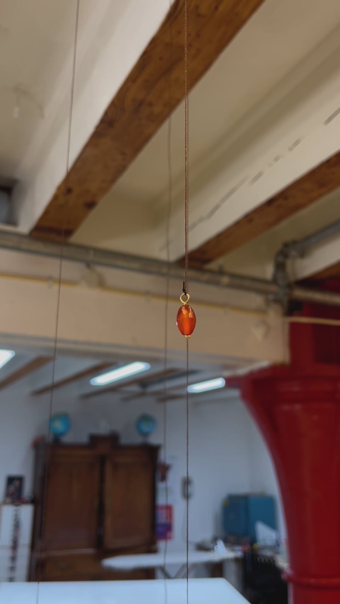 Hangertje carneool op 14k goud